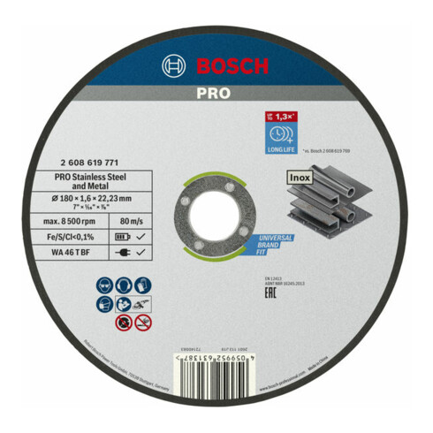 Bosch Trennscheibe Standard for Inox, Durchmesser 180 mm