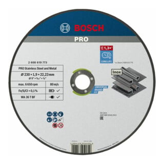 Bosch Trennscheibe Standard for Inox, Durchmesser 230 mm