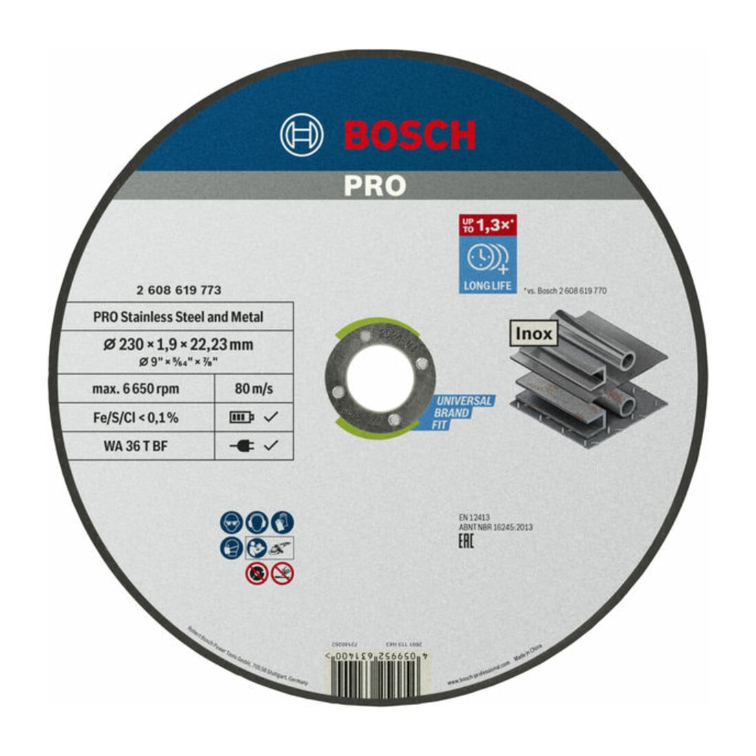 Bosch Trennscheibe Standard for Inox, Durchmesser 230 mm