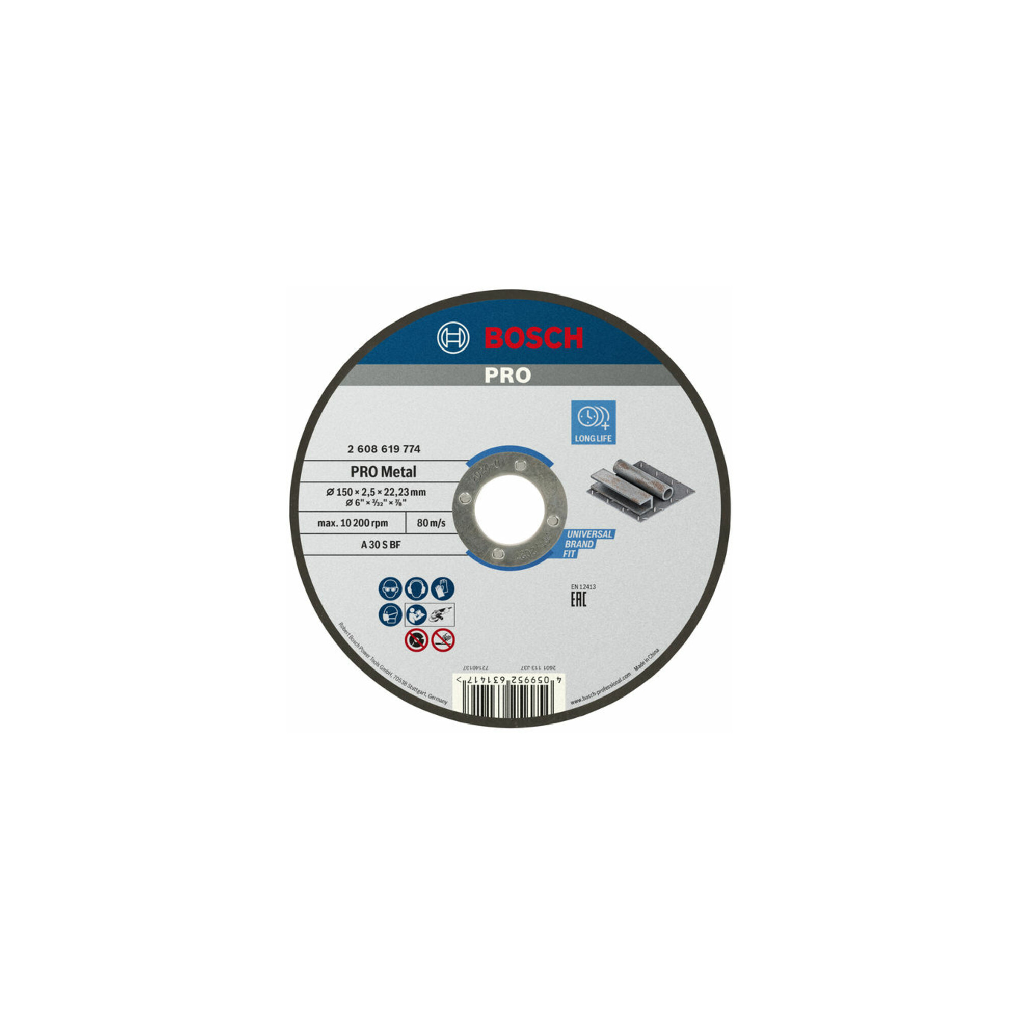 BOSCH Trennscheibe Standard for Metal, Durchmesser 150 mm