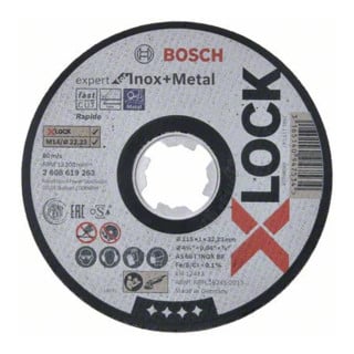 Bosch Trennscheibe X-LOCK gerade Expert for Inox+Metal AS 60 T INOX BF 115 x 1 mm