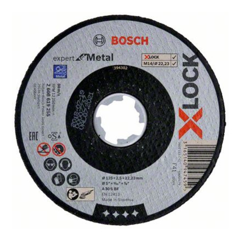 Bosch Trennscheibe X-LOCK gerade Expert for Metal A 30 S BF 125 x 22,23 x 2,5 mm
