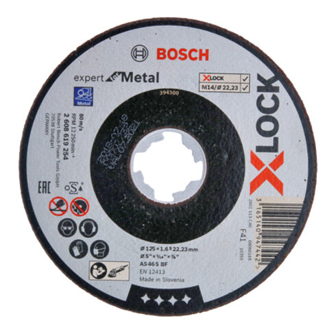 Bosch Trennscheibe X-LOCK gerade Expert for Metal AS 46 S BF 125 x 22,23 x 1,6 mm