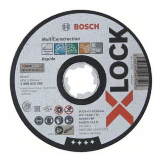 Bosch Trennscheibe X-LOCK gerade Multi Material ACS 60 V BF 125 x 22,23 x 1 mm