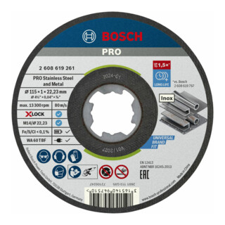 Bosch Trennscheibe X-LOCK gerade Standard for Inox WA 60 T BF 115 x 1 mm