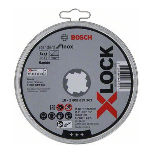 Bosch Trennscheibe X-LOCK gerade Standard for Inox WA 60 T BF 125 x 1 mm