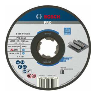 Bosch Trennscheiben gerader Ausführung, Standard for Metal X-Lock, Durchmesser 125 mm