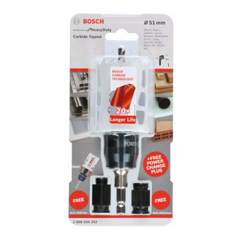 Bosch Umrüstungs-Set PC Plus mit Hartmetall-Lochsäge 51 mm