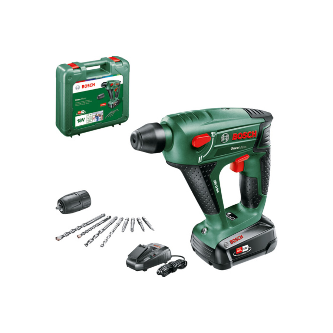 Bosch Uneo Maxx accuklopboormachine, met 1 x PBA 18V 2,5 Ah accupack