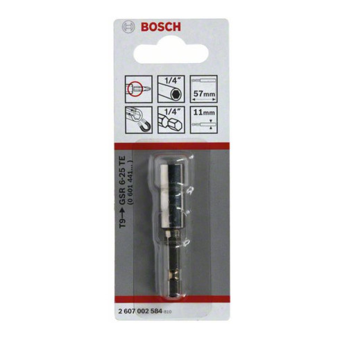 Bosch Universalhalter 1/4", 57 mm 11 mm, (in Verbindung mit Tiefenanschlag T9)