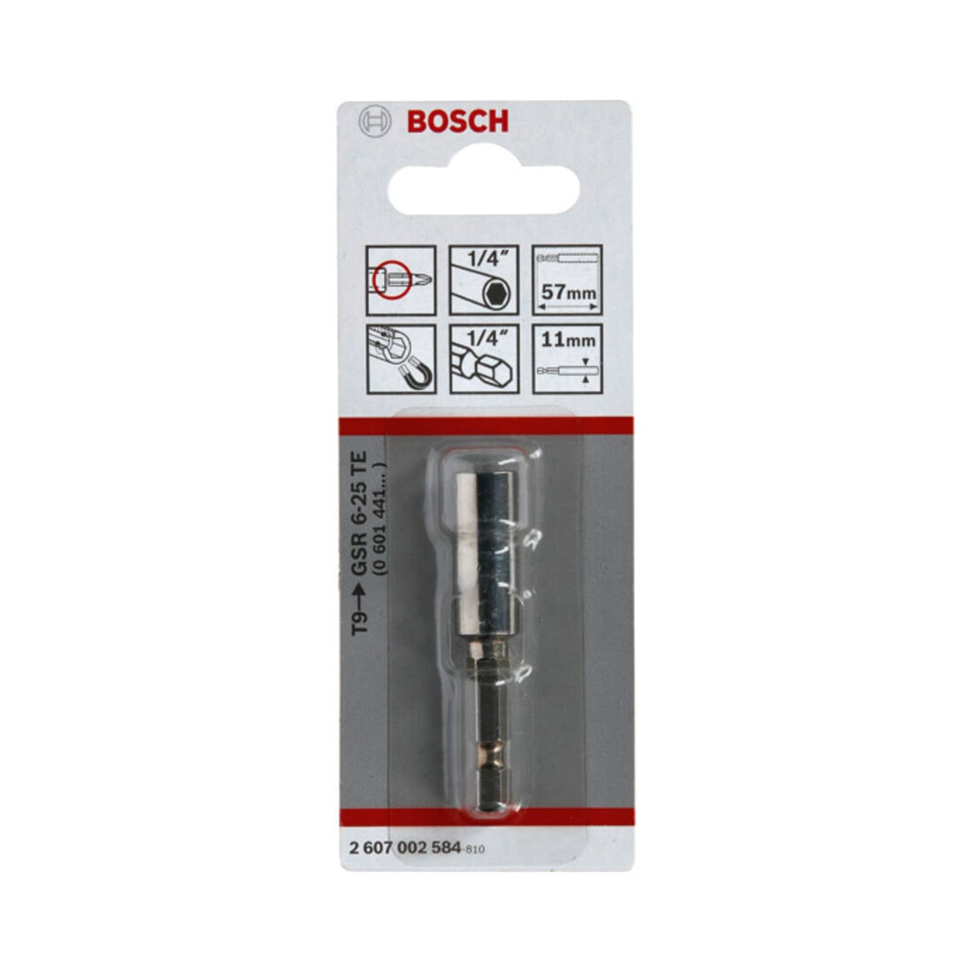 Bosch Universalhalter 1/4", 57 mm 11 mm, (in Verbindung mit Tiefenanschlag T9)