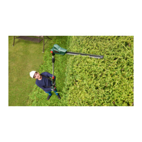 Bosch UniversalHedgePole 18 snoerloze telescopische heggenschaar met 1 x PBA 18V 2,5 Ah oplaadbare accu