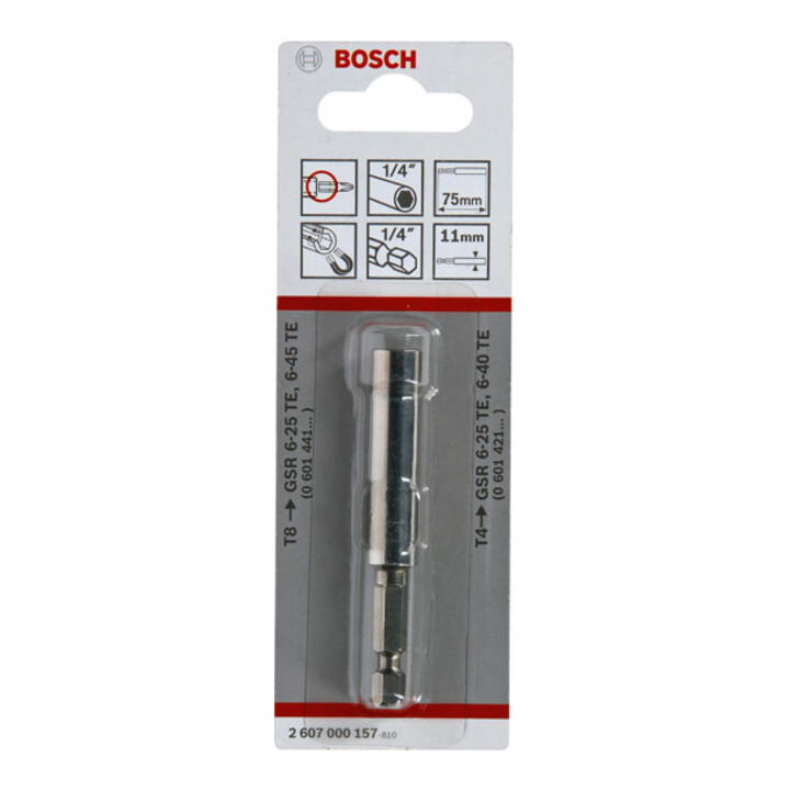 Bosch universele houder 1/4", 75 mm 11 mm, (in combinatie met diepteaanslag T8/T4)