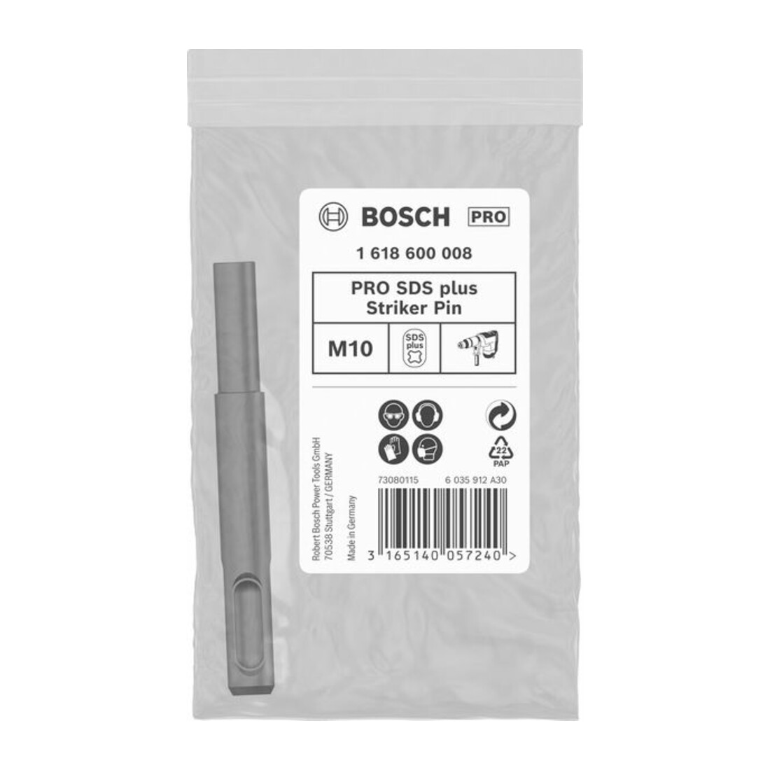 Bosch Utensile per l'inserimento di ancoraggi SDS plus M10 Ø8,4mm L86mm