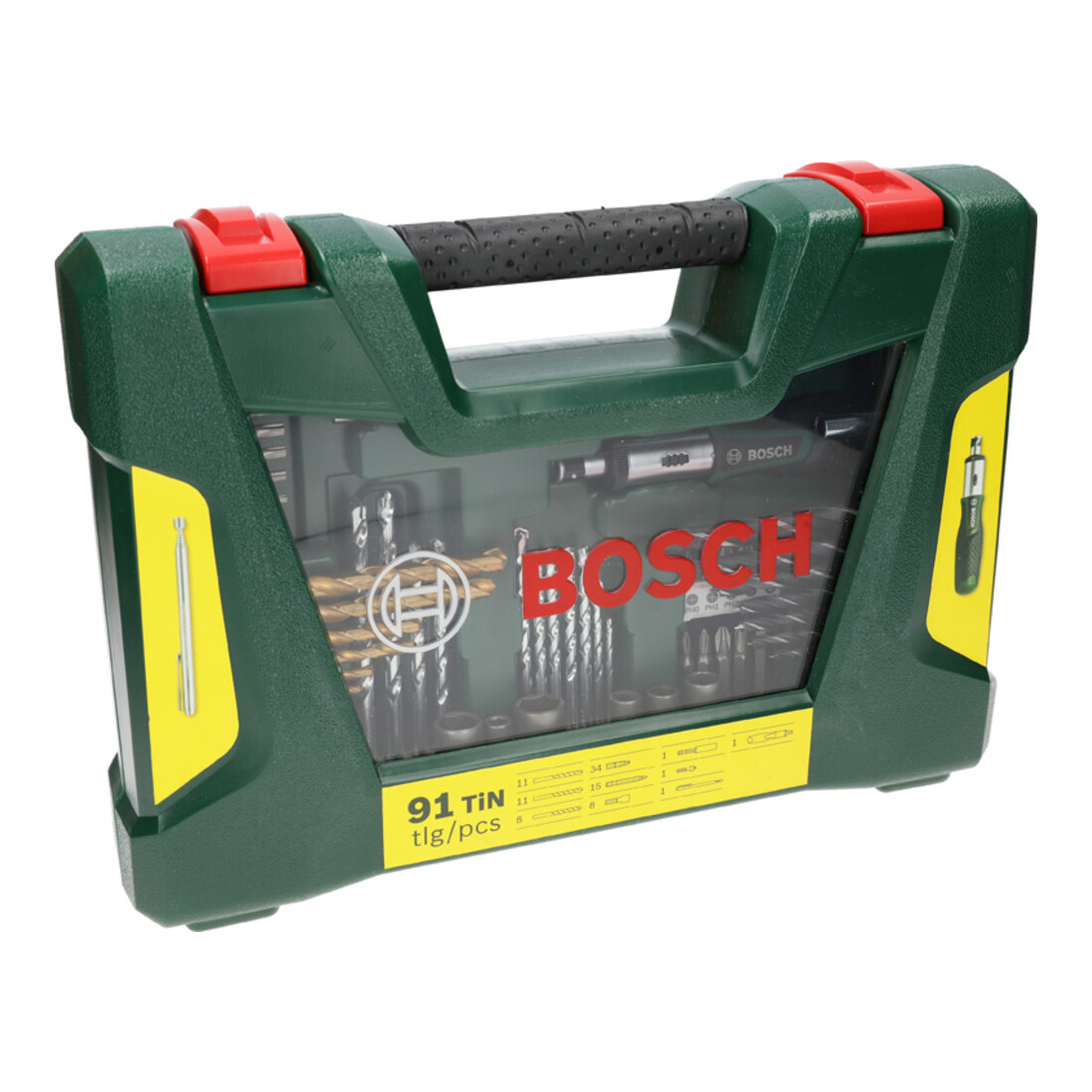 Bosch V-Line TiN-Bohrer- und Bit-Set, Ratschen-Schraubendreher, Magnetstab
