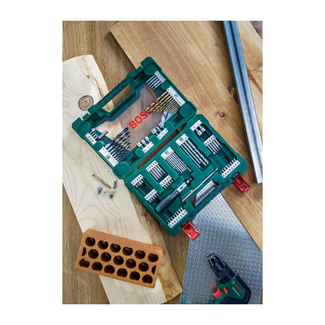 Bosch V-Line TiN-Bohrer- und Bit-Set, Ratschen-Schraubendreher, Magnetstab