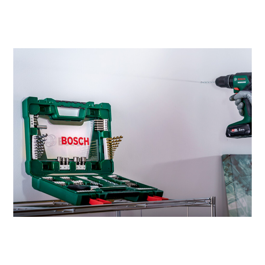 Bosch V-Line TiN-Bohrer- und Bit-Set, Ratschen-Schraubendreher, Magnetstab