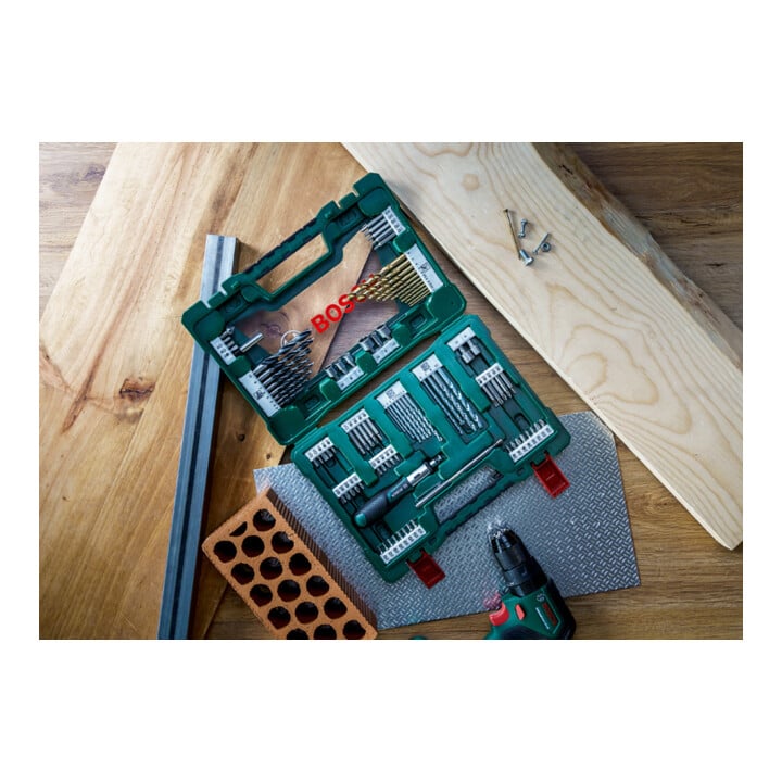 Bosch V-Line TiN-Bohrer- und Bit-Set, Ratschen-Schraubendreher, Magnetstab