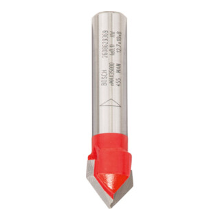 Bosch V-Nutfräser Expet for Wood mit 8 mm Schaft D 12,7 mm L 10 mm G 44,5 mm 90°