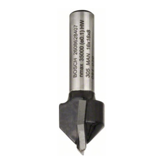 Bosch V-Nutfräser Standard for Wood mit 8 mm Schaft D1 16 mm L 16 mm G 45 mm 90°