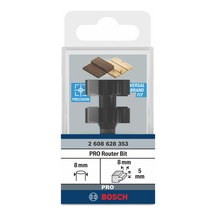 Bosch veerfrees 8 mm D1 25 mm L 5 mm G 58 mm