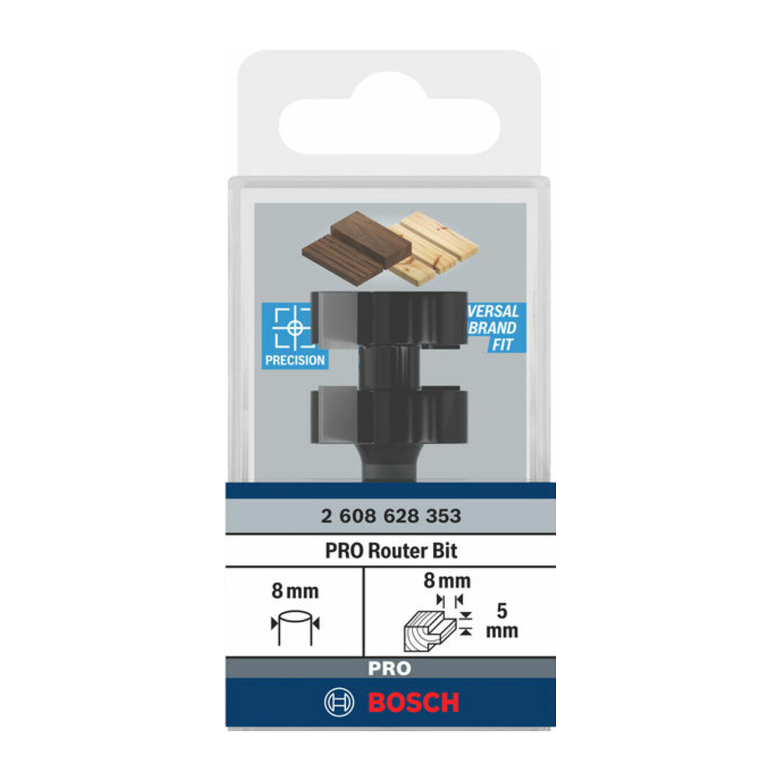 Bosch veerfrees 8 mm D1 25 mm L 5 mm G 58 mm