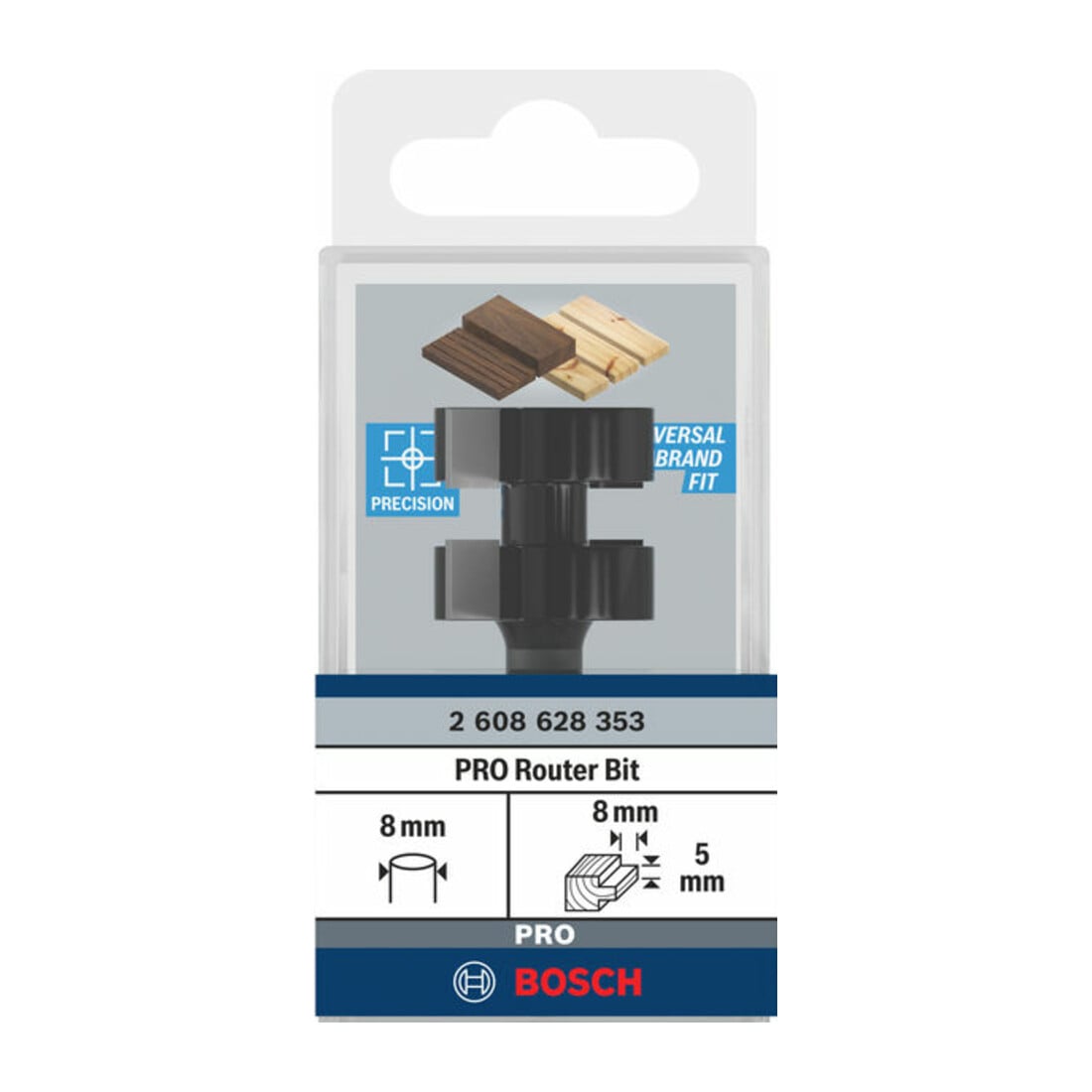 Bosch veerfrees 8 mm D1 25 mm L 5 mm G 58 mm