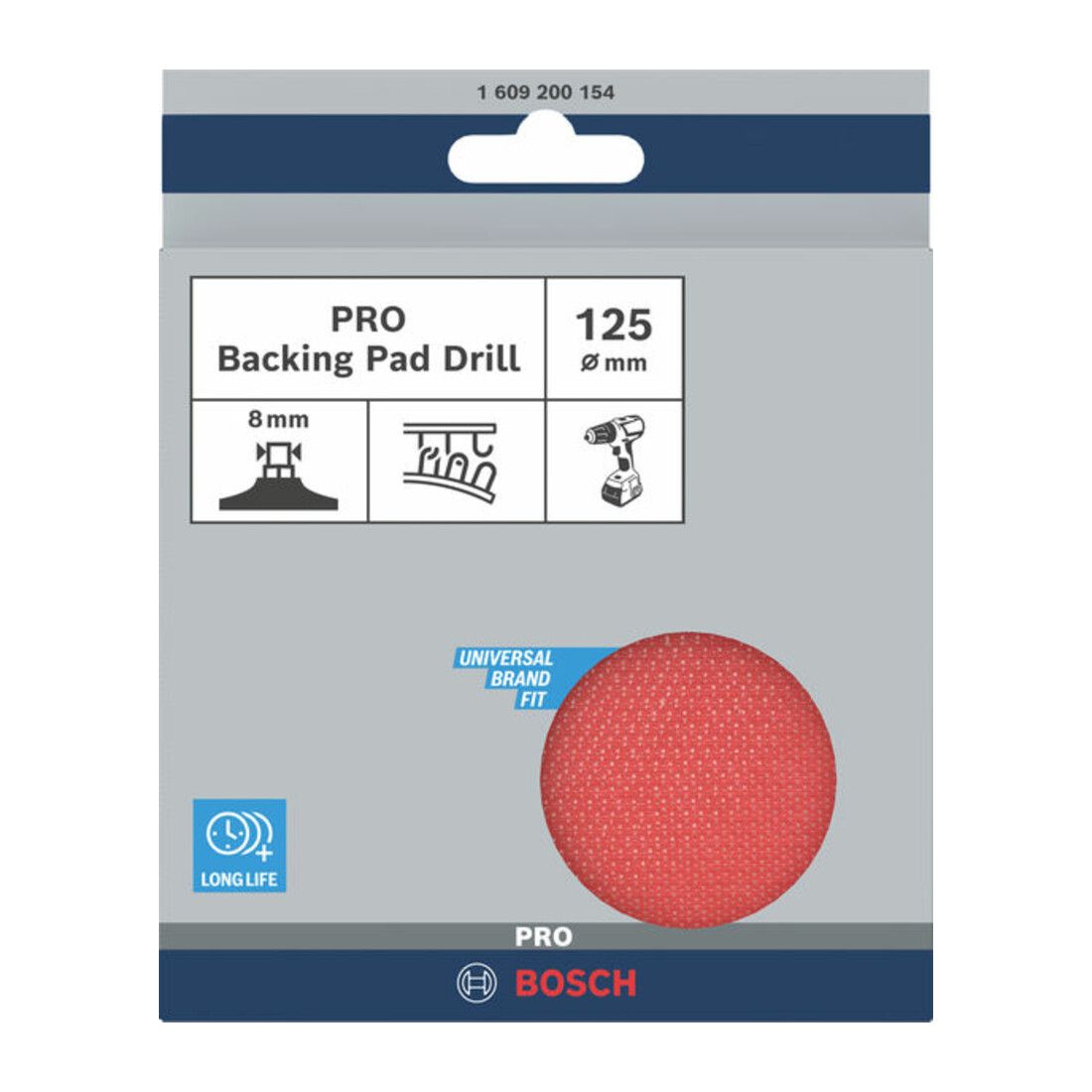Bosch Velcro pad 125 mm 8 mm