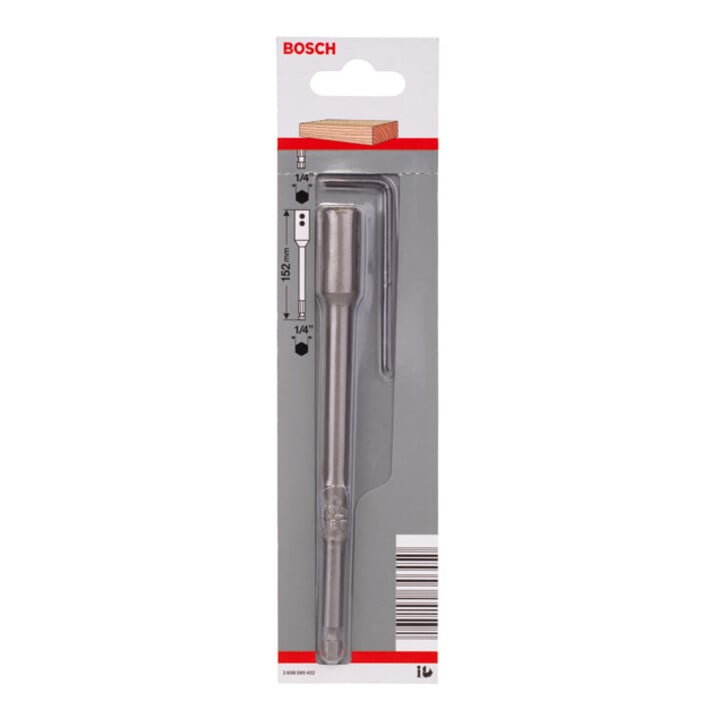 Bosch Verlängerung 1/4", Sechskantschaft für Flachfräsbohrer Self Cut Speed 152 mm