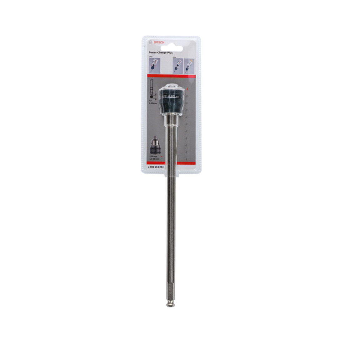 Bosch verlengstuk 300 mm/ 12" en PC Plus doorn 7/16", 11 mm