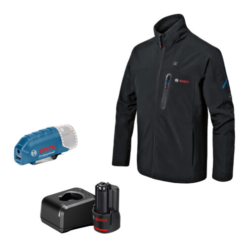 Bosch verwarmde kledij GHJ 12+18V XA: accu adapter, lader, 1x accu