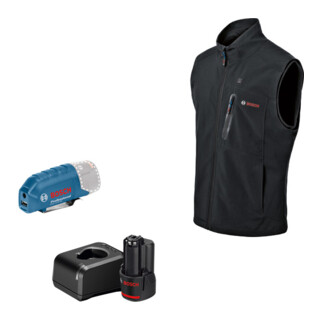 Bosch verwarmde kleding GHV 12+18V XA: accu adapter, lader, 1x accu