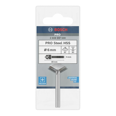 Bosch HSS verzinkboor, cilindrische schacht