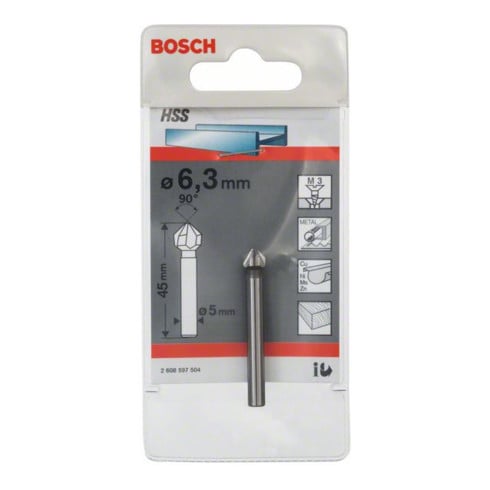 Bosch HSS verzinkboor, cilindrische schacht