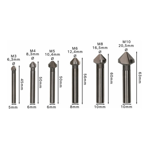 Bosch verzinkboren set 6 stuks 45 63 mm / 5-10 mm / 6,3 - 20,5 mm