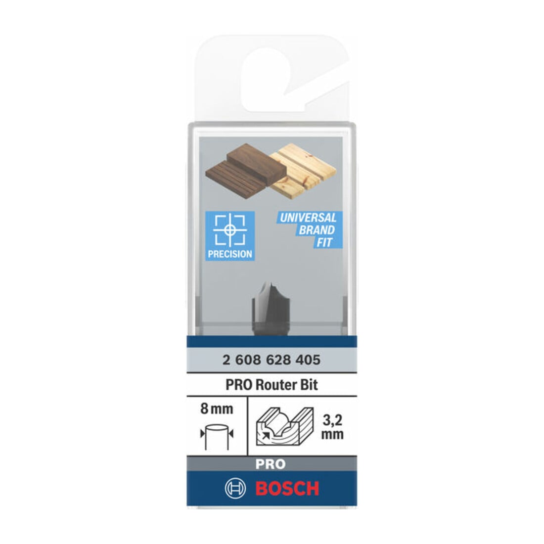 Bosch Viertelstabfräser 8 mm R1 3,2 mm D 9,5 mm L 10,2 mm G 41 mm