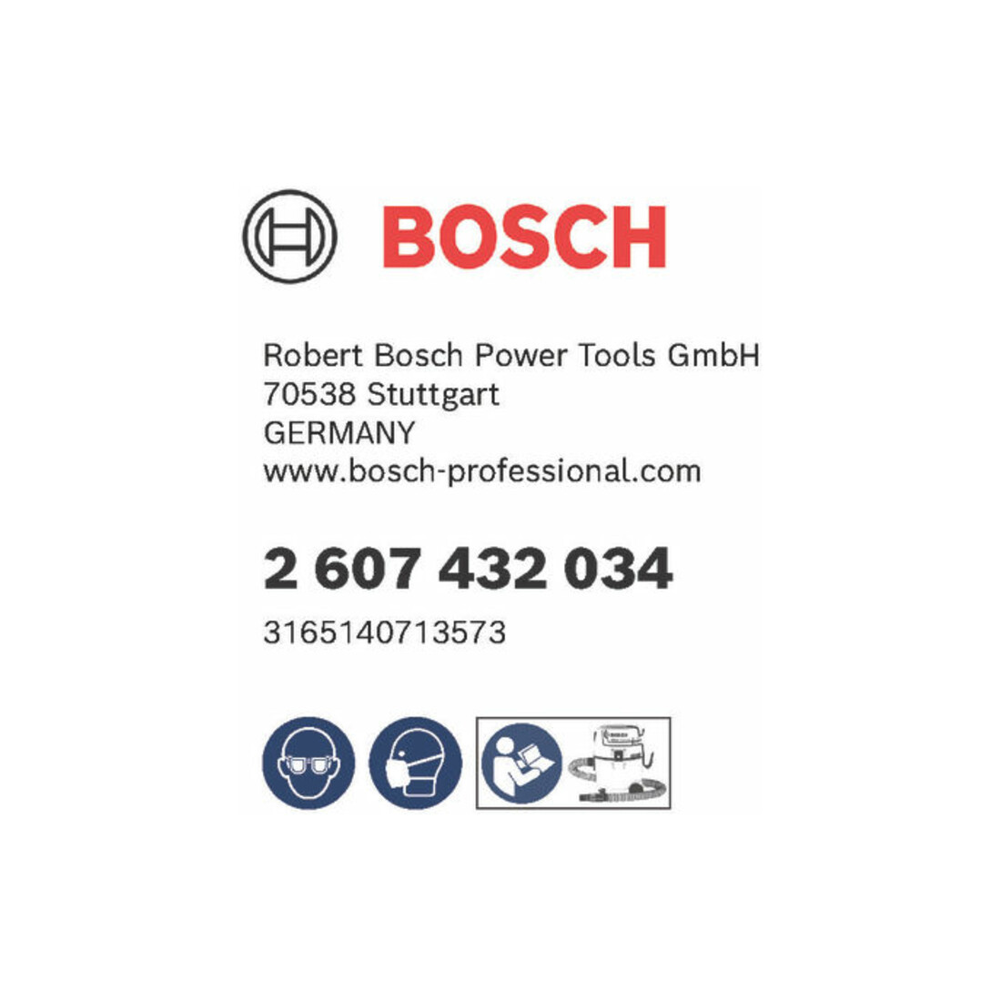 Bosch vlakfilter polyester vierkant 6150 cm², 240 x 140 x 56 mm