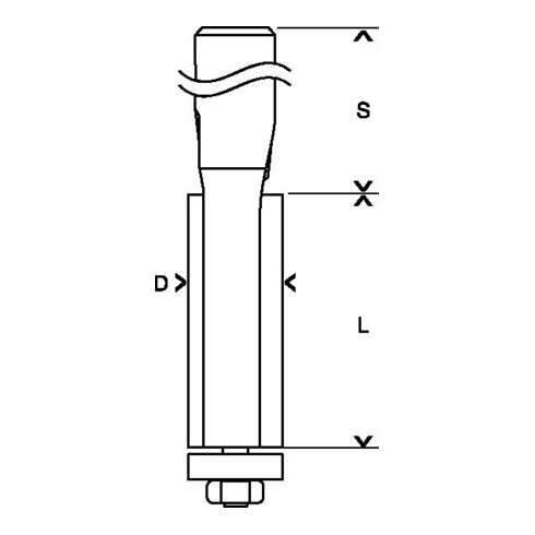 Bosch vlakfrees Expert for Wood 12 mm D1 12,7 mm L 50,8 mm G 106,8 mm