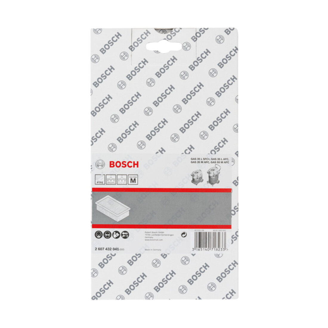 Bosch vlakvouwfilter polytetraflourethyleen vierkant 6150 cm², 240 x 140 x 56 mm