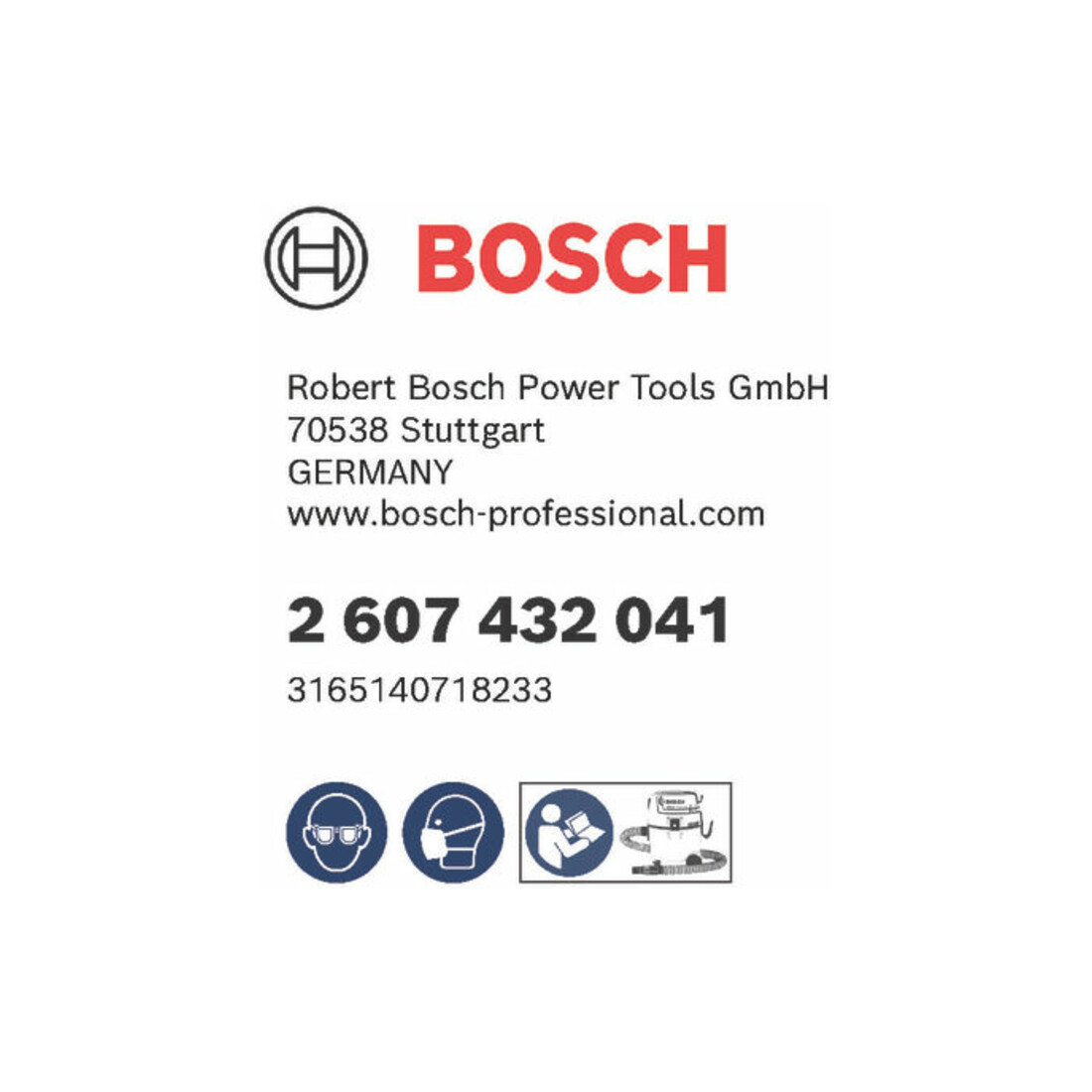 Bosch vlakvouwfilter polytetraflourethyleen vierkant 6150 cm², 240 x 140 x 56 mm