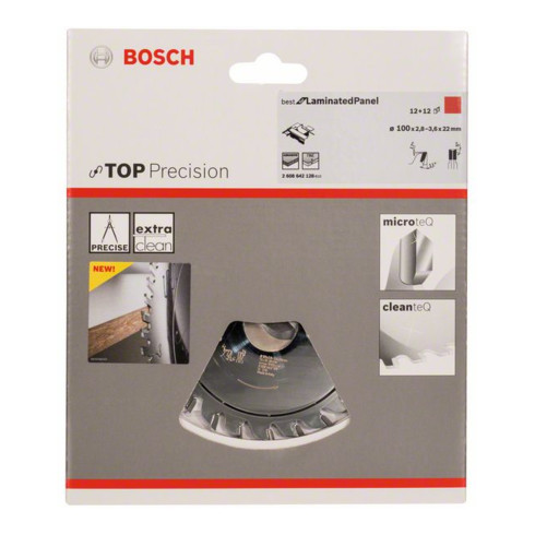 Bosch Kreissägeblatt Top Precision Kunststoff Für horizontale/vertikale Format- und Tischkreissägen