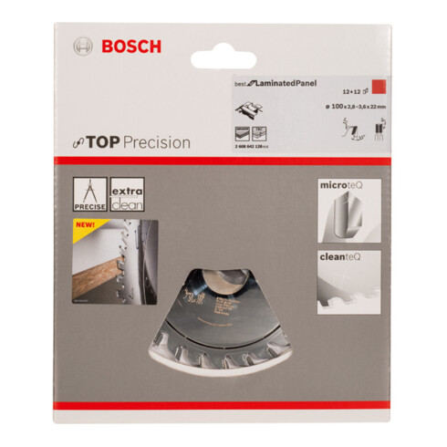 Bosch Kreissägeblatt Top Precision Kunststoff Für horizontale/vertikale Format- und Tischkreissägen