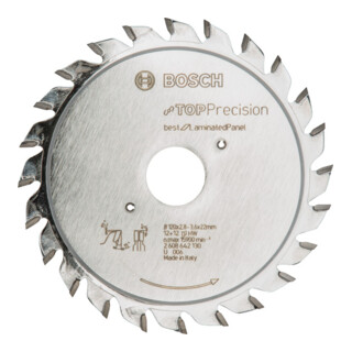 Bosch Kreissägeblatt Top Precision Kunststoff Für horizontale/vertikale Format- und Tischkreissägen