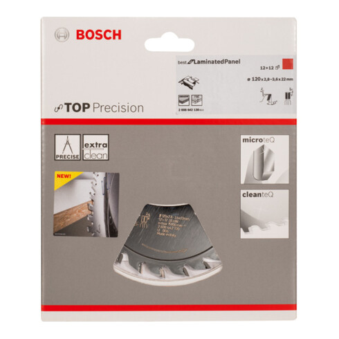Bosch Kreissägeblatt Top Precision Kunststoff Für horizontale/vertikale Format- und Tischkreissägen