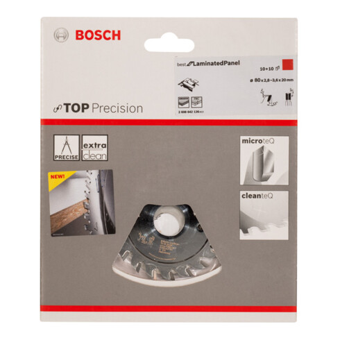 Bosch Kreissägeblatt Top Precision Kunststoff Für horizontale/vertikale Format- und Tischkreissägen