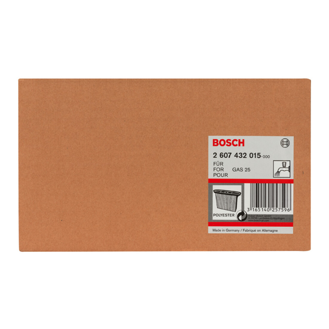 Bosch vouwfilter polyester vierkant 4300 cm², 257 x 69 x 187 mm