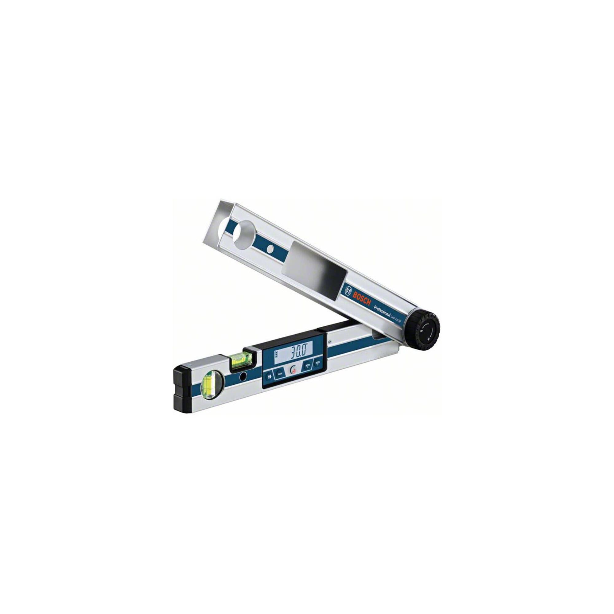 BOSCH Winkelmesser GAM220 MF Professional mit Digitalanzeige und Memory-Funktion , Messbereich :0 -220 ° , Messgenauigkeit :±0.1 ° , Länge :40 cm , :
