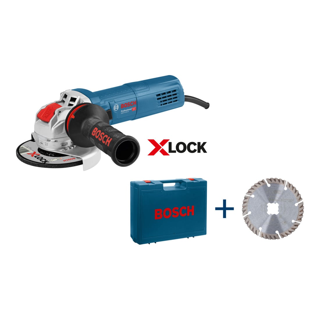 Bosch Winkelschleifer GWX 9-125 S mit 1 x Diamantscheibe Handwerkerkoffer