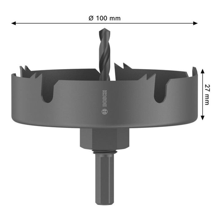 Bosch Wood and Drywall Lochsäge mit Aufsteckhalter, 100 x 27 mm