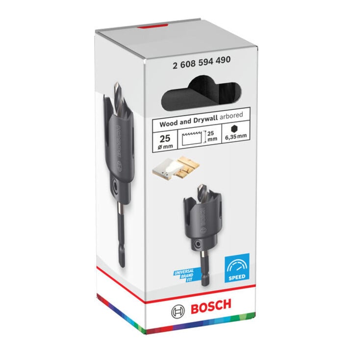 Bosch Wood and Drywall Lochsäge mit Aufsteckhalter, 25 x 27 mm
